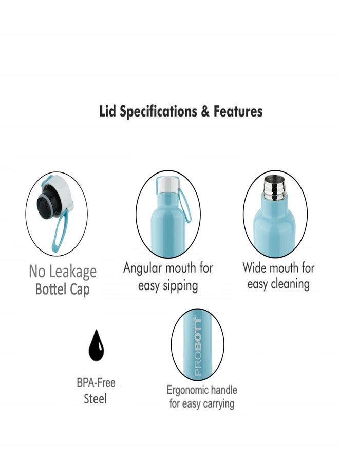 Probott Bang 600 ml Thermosteel Vacuum Insulated Double Walled Flask, Stainless Steel Water Bottle, Blue| Screw Cap | Hot and Cold | Leakproof | Water, Tea, Coffee, Gym, College, Office, Travel - Image 5